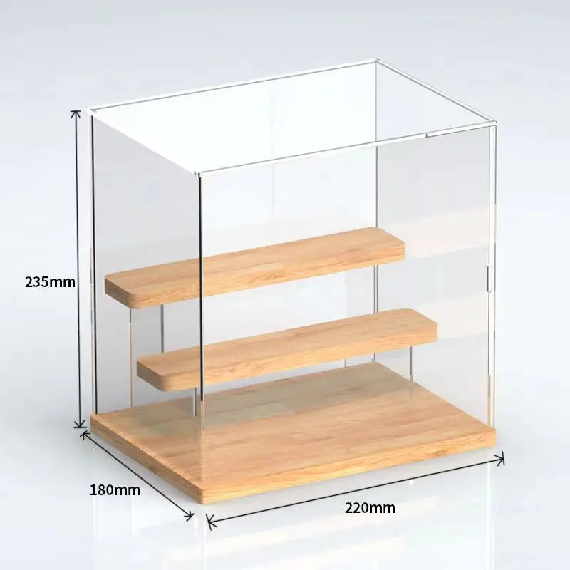 Solid Wood Step Figure Display Cabinet Transparent Acrylic Display Box For Toys, Car Models, Action Figures Storage And Display