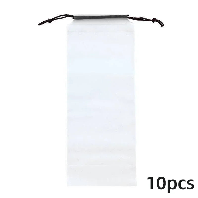 10pcs Beam Mouth Waterproof Umbrella Storage Bag Plastic Bag Drawstring Bag Translucent Bag Out Storage Vehicle-mounted Wet Bag