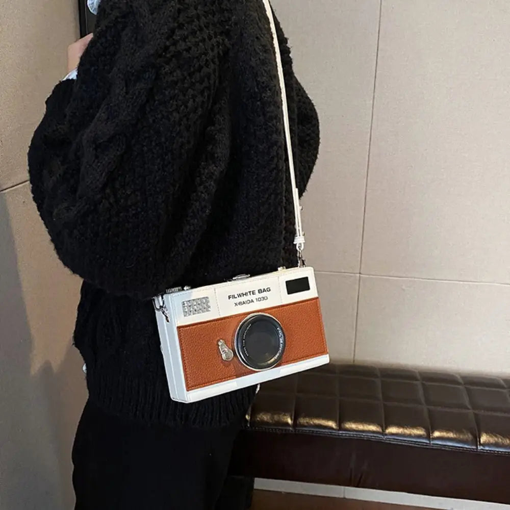 Elegant PU Camera Shoulder Bag Small Bag Shoulder Bag Funny Box Bag Crossbody Bag Large Capacity Wedding