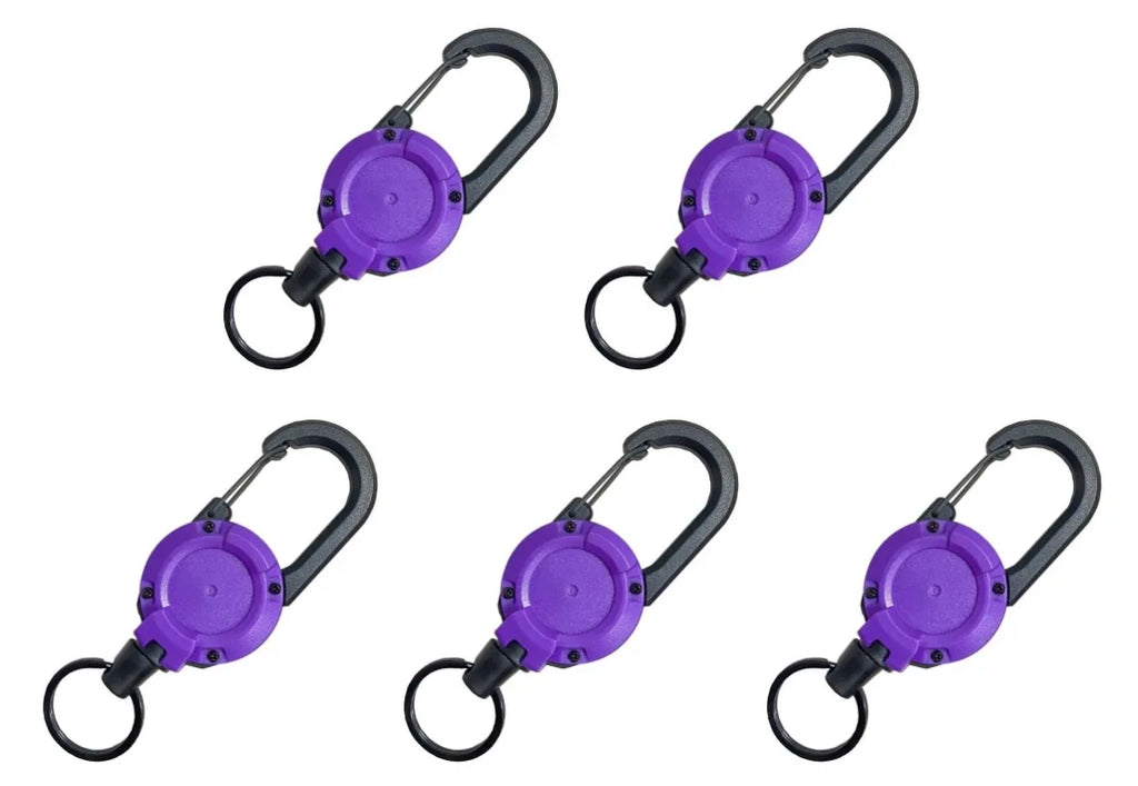 Retractable Heavy Duty Pull Reel Carabiner Multitool Survivalowy Buckle Spring Key Ring Outdoor Sporty Attachment Keychain Tool
