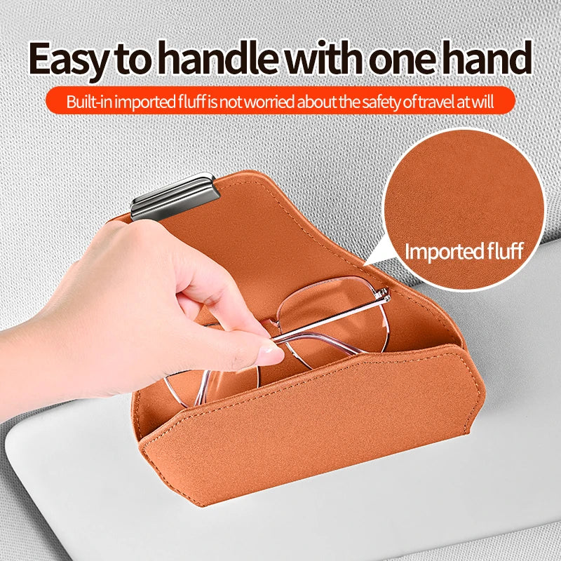 Universal Car Sunshade Sunglasses Organizer  Damage-Free Installation Interior Sunscreen Holder  Scratch-Resistant Sunglass Stor