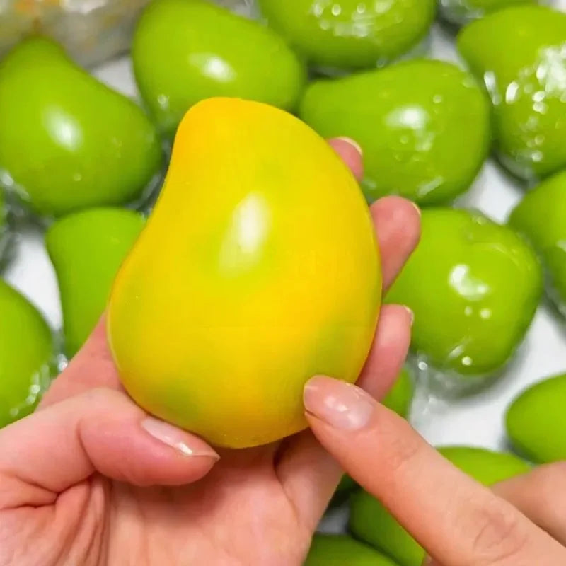 Crispy Soft Temperature Changing Mango Handmade Ball decompression Squeeze Toy Squishy  ASMR Decompression Relaxation Toy Gift