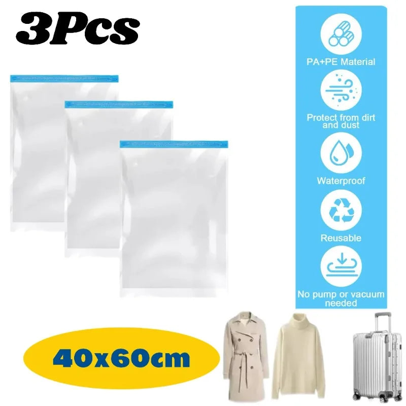 Thickened Vacuum Hand Roll Storage No Need for Pumping Compression and Sorting Bag Portable for Home Use Travel Luggage Clothing