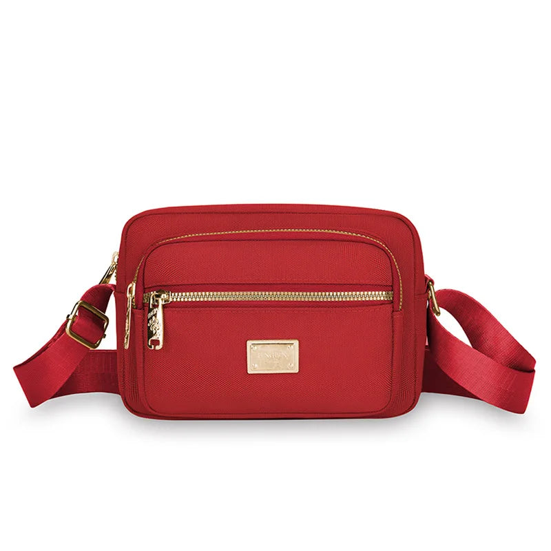 Portable Commuter Small Square Shoulder Bag Multi-layer Storage Business Bag Simple and Durable Oxford Cloth Crossbody Bag