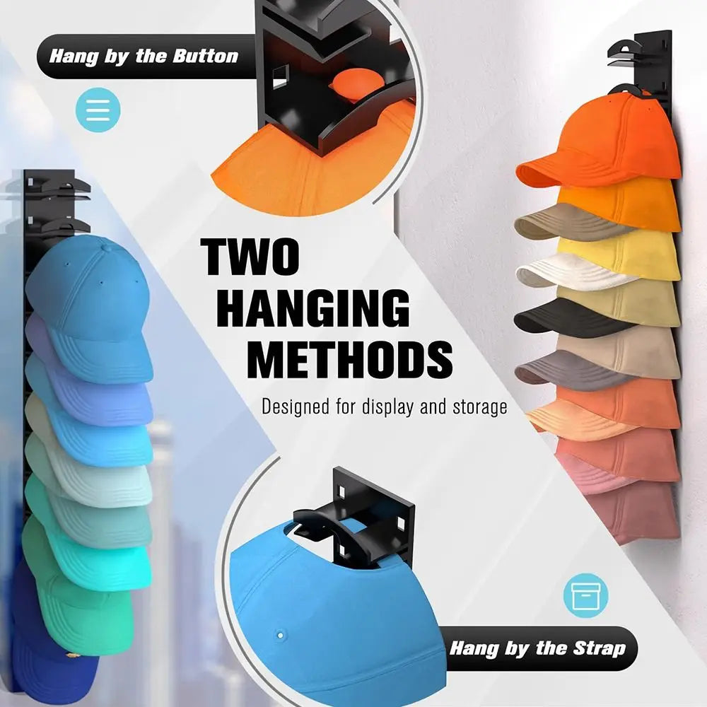 Closet Hat Rack Hat Organizer for Baseball Caps Plastic Space Saving Hat Storage Holder for Door Closet Cap Rack Display Hanger