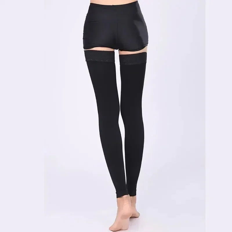 Unisex Class 2 23-32mmHg Thigh High Compression Socks Medical Support Stockings for Varicose Vein Prevention & Stress Relief