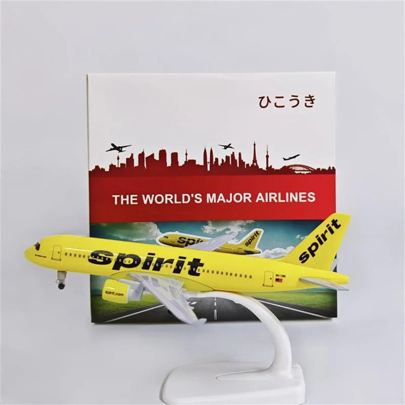 20cm Spirit A320 Metal scale aircraft 1:300 Scale Static Souvenir Plane Toy Model airplanes Children toys for Collection