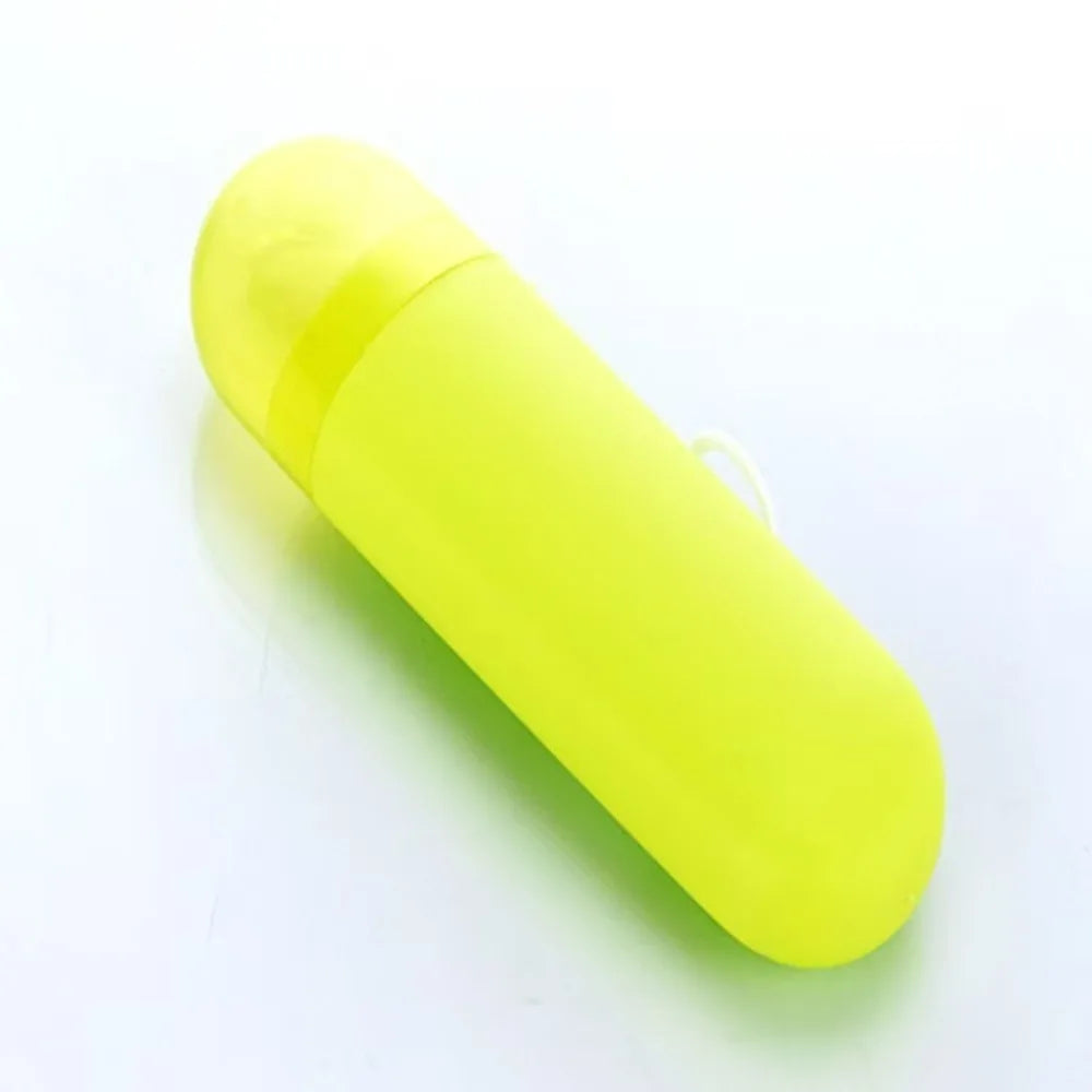 Dopamine Portable Toothbrush Case with Lid Hangable Travel Toothbrush Case Large Capacity Dustproof Toothbrush Storage Box