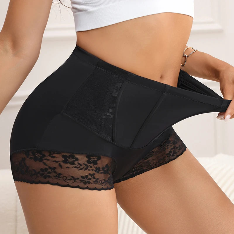 BZEL 2PCS Women's Shaper Panties High-Waist Lace Sexy Lingerie Shapewear for Women Wrap The Hips Briefs Fishbone Waist Slimming