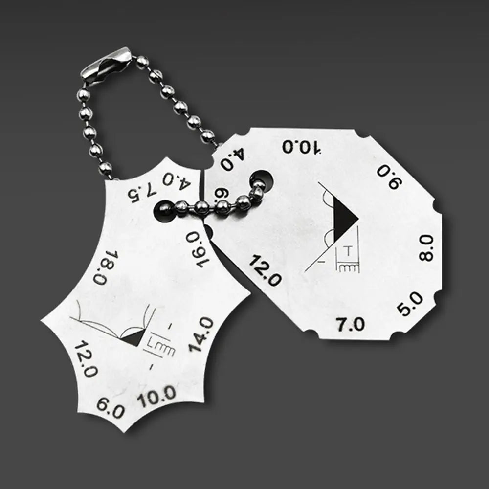 Mini Pocket Welding Joint Two-piece Gage Stainless Steel Fillet Weld Seam Gap Butt Weld Gauge High Precision Inspection Ruler