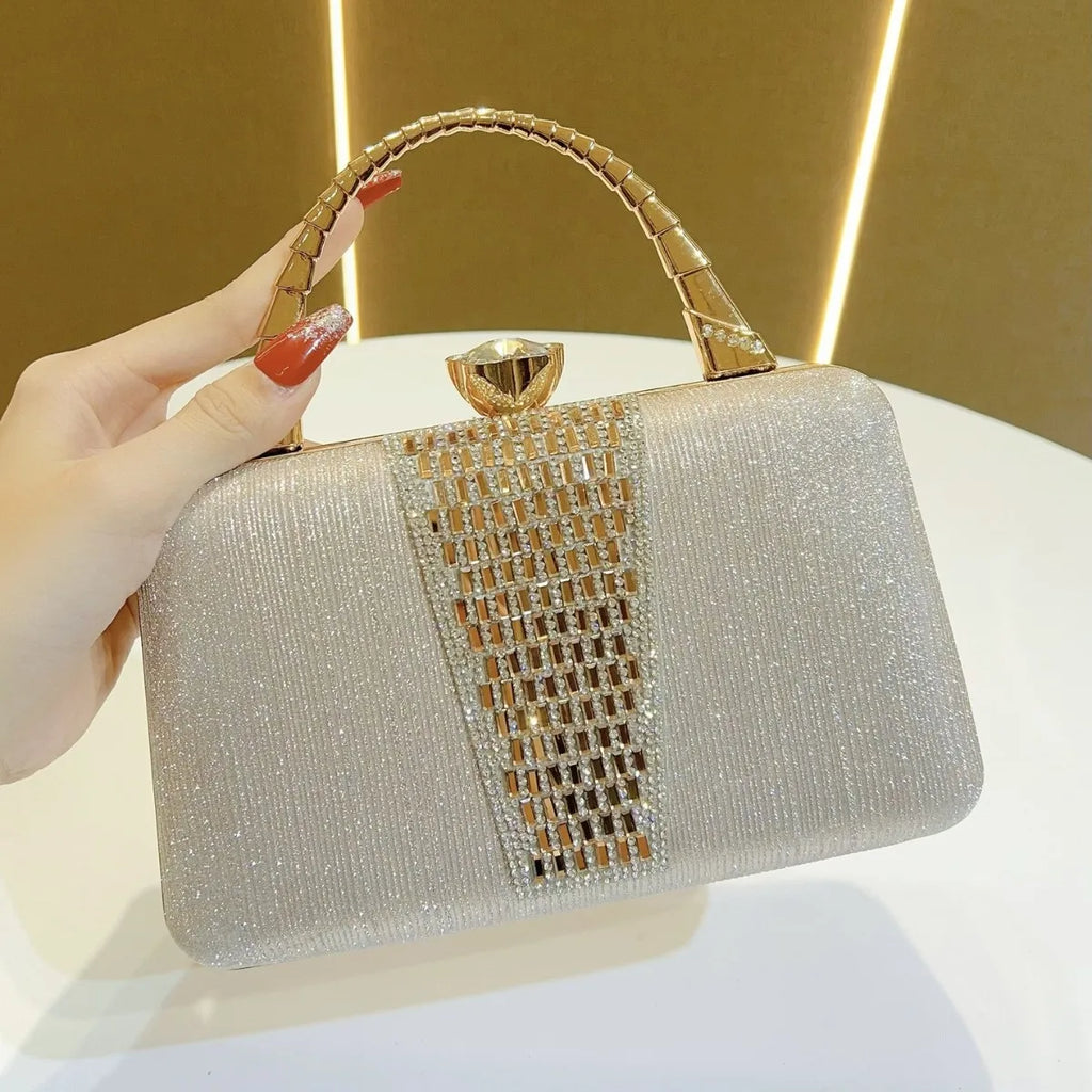 Rhinestone Elegant Evening Clutch Women’s Stylish Luxury Handbag Chic Refined Dignified Purse Perfect for Banquet Dinner Party
