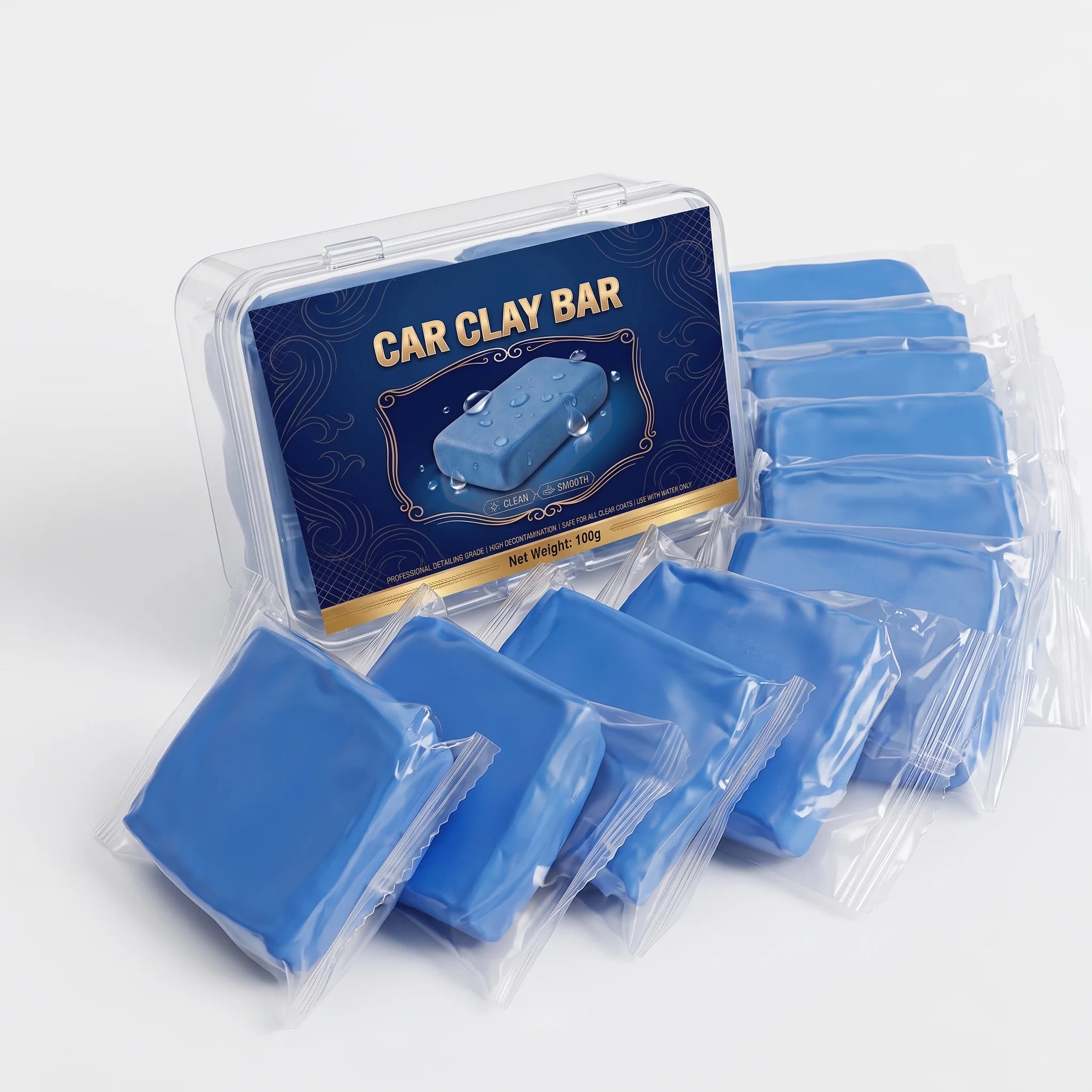Professional Car Clay Bar for Detailing, Deep Cleaning Auto Paint & Glass, Reusable & Eco-Friendly, Portable Case, Easy Kit