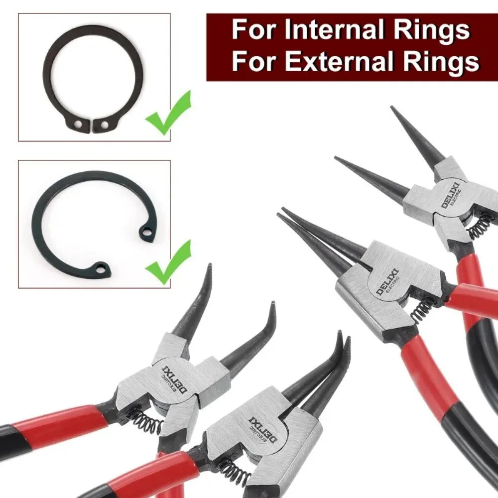 1pcs 5-In Dual Use Industrial Grade Snap Ring Pliers for Both Internal and External Use Small Spring Retaining Ring Pliers 2025
