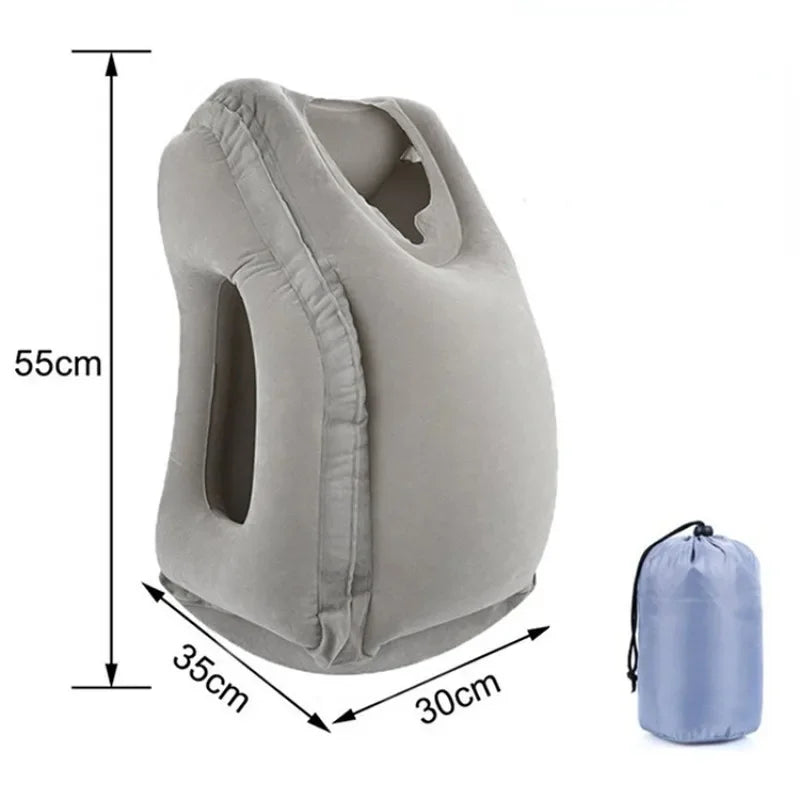 Upgraded Inflatable Air Cushion Travel Pillow Headrest Chin Support Cushions for Airplane Plane Car Office Rest Neck Nap Pillows