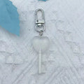 9pcs Sweet simulation color translucent resin heart-shaped lollipop keychain candy pendant bag accessories for daily girls