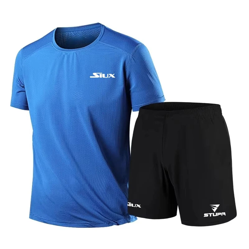 Summer Fashion Casual Brand Men's Sportswear Breathable Quick-drying Shirt, Shorts, Two-piece Set Of New Tennis Training Clothes