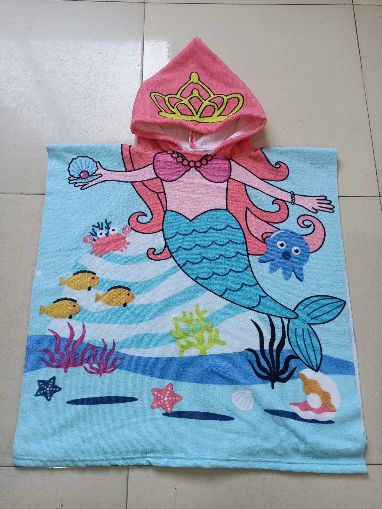 Beach Towel For Kids Hooded Bath Towel Poncho Kids  rabbit pattern Baby Towel For Girls 2-6 Years Bathroom Beach Swim Cover
