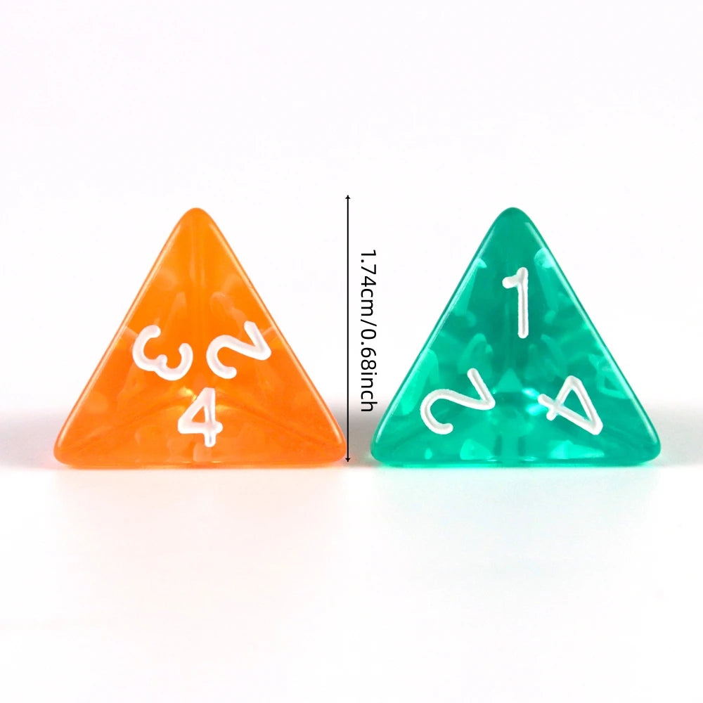 10-Piece D4 Transparent Dice Set for Role-Playing Games, Perfect Party Gift & Board Game Accessory, Ideal for DND
