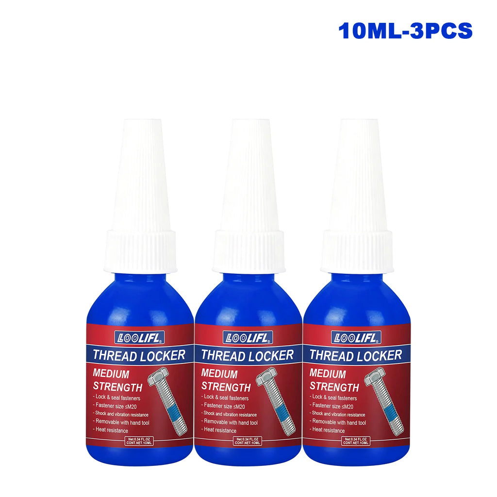 LOOLIFL 243 Blue 50ml Threadlocker 50ml Medium Strength Removable Screw Lock Glue Anti Loose Thread Sealant for Metal Fasteners
