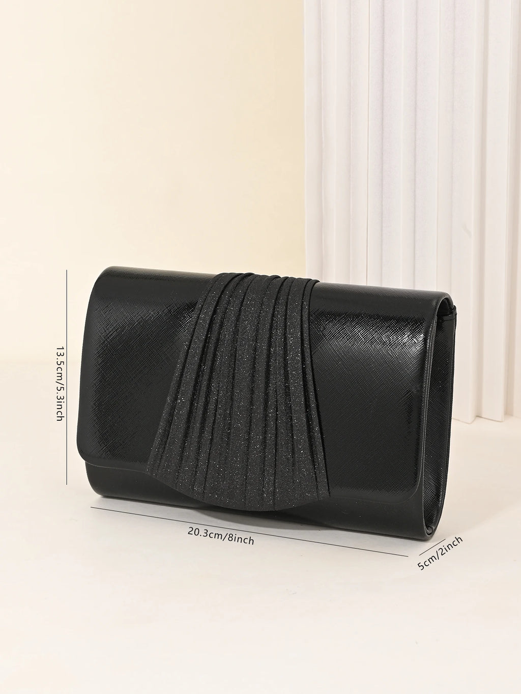 Women's Evening Clutch Bag, Ruffled Handbag, Sparkling Grip Bag, Fashionable Party Purse, Perfect for Weddings, Graduations