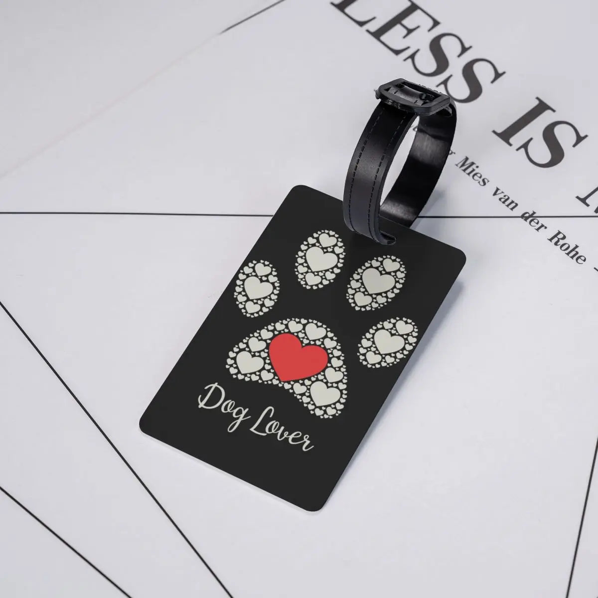 Custom Dog Lover Pet Paw Heart Luggage Tag for Suitcases Fashion Baggage Tags Privacy Cover Name ID Card