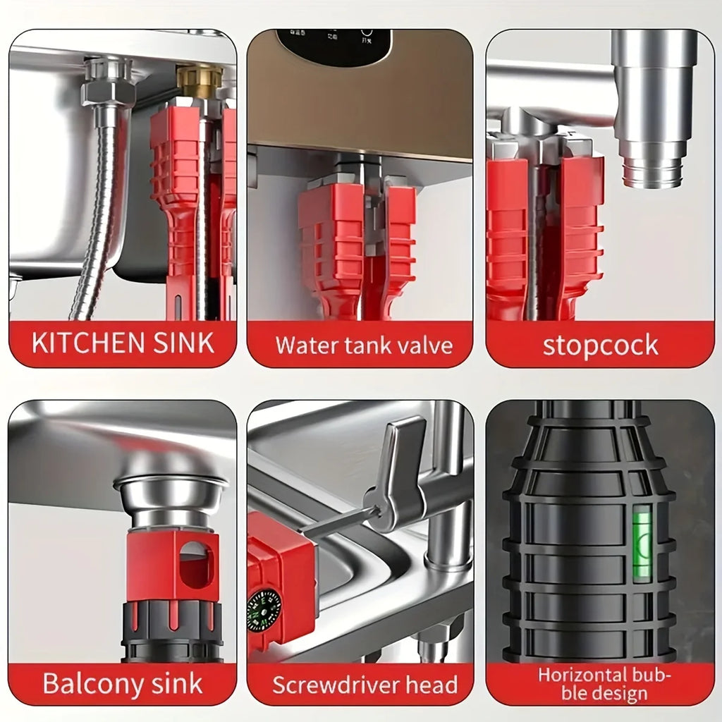 1pc  Bathroom & Kitchen Faucet Repair Tool Set - 24-in-1 Flume Wrenches