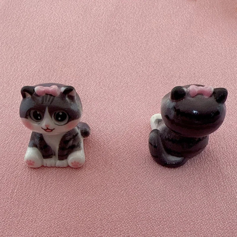 10pcs 3D Beach Kitten Cartoon Handmade DIY Accessories Cream Gel Resin Small Accessories Material Pack