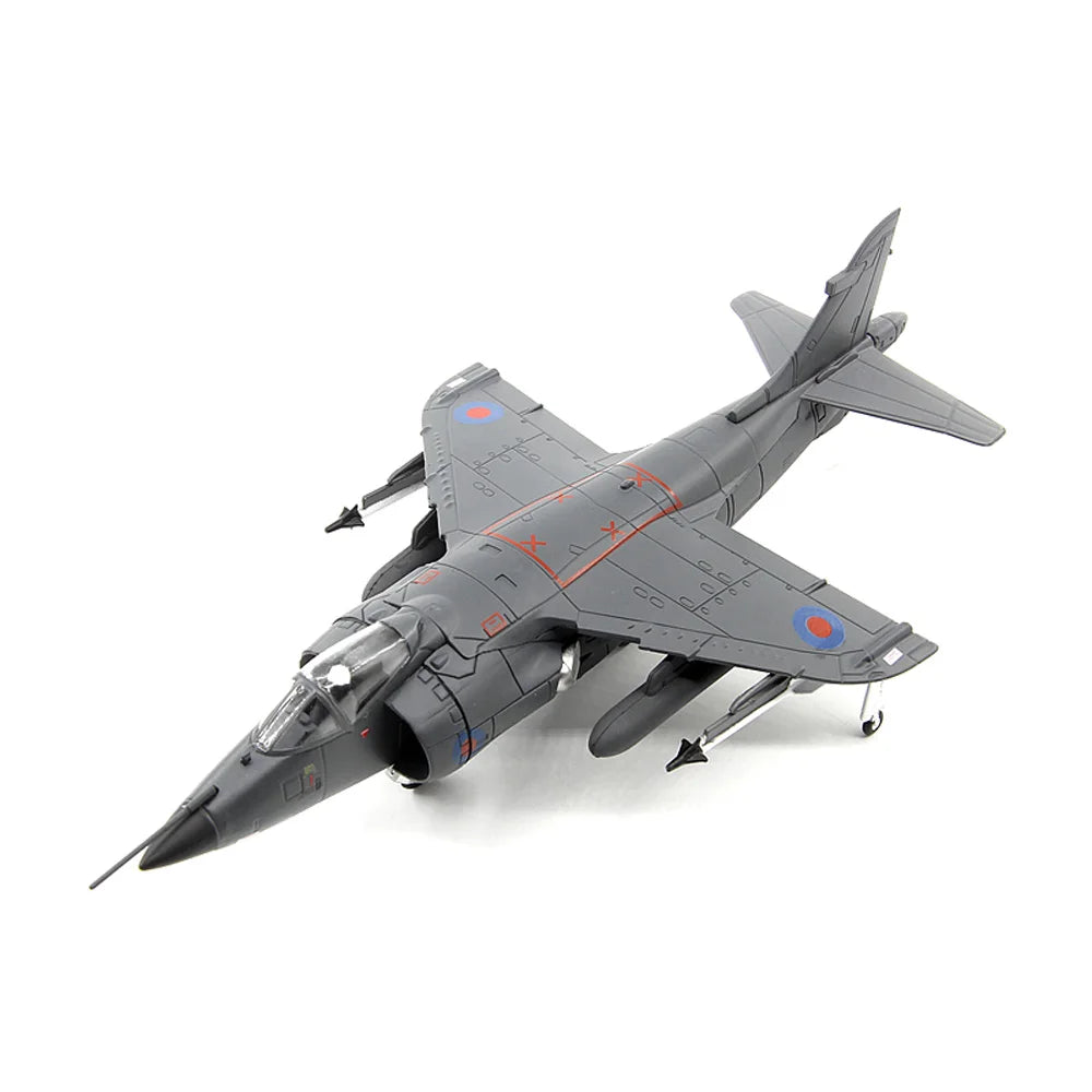 1:72 Malvinas War Harrier Jump Fighter Jet Plane Diecast Metal Airplane Aircraft Ornament Model Birthday Gift Display