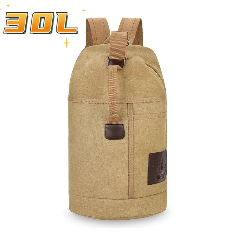 30L/60L Outdoor Sports Bag  Rucksack Canvas Backpacks  School Bag Hiking Travel Backpacks Bucket Bag
