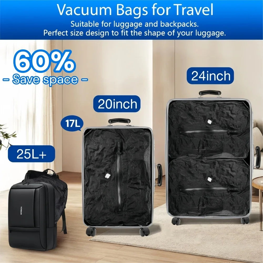 Travel Essentials Vacuum Storage Bags Luggage Packing Bag Compression Bag with Air Pump Clothes Organizer Packaging Cubes