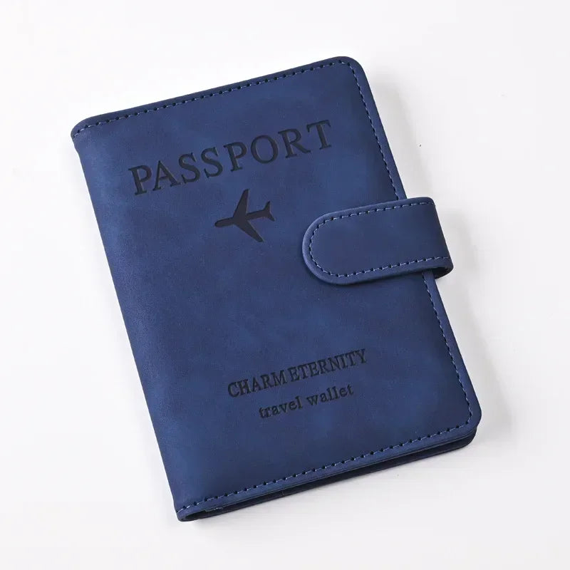 Unisex Passport Cover Women Men Passport Credit Card Holder Case PU Leather Business Card Passport Wallet Travel Purse