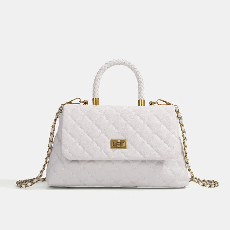 Women's New High-end Versatile Diamond Grid Chain Shoulder Niche Design Carrying Crossbody Bag
