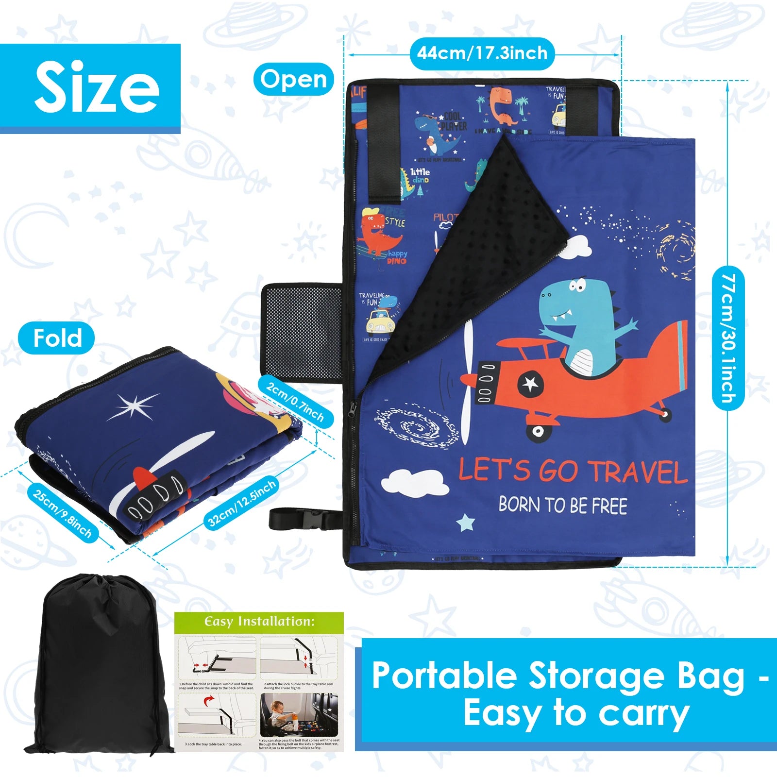 Toddler Airplane Bed Kids Airplane Seat Extender Travel Bed Kids Airplane Travel Essentials for Toddlers Baby Portable Plane Bed