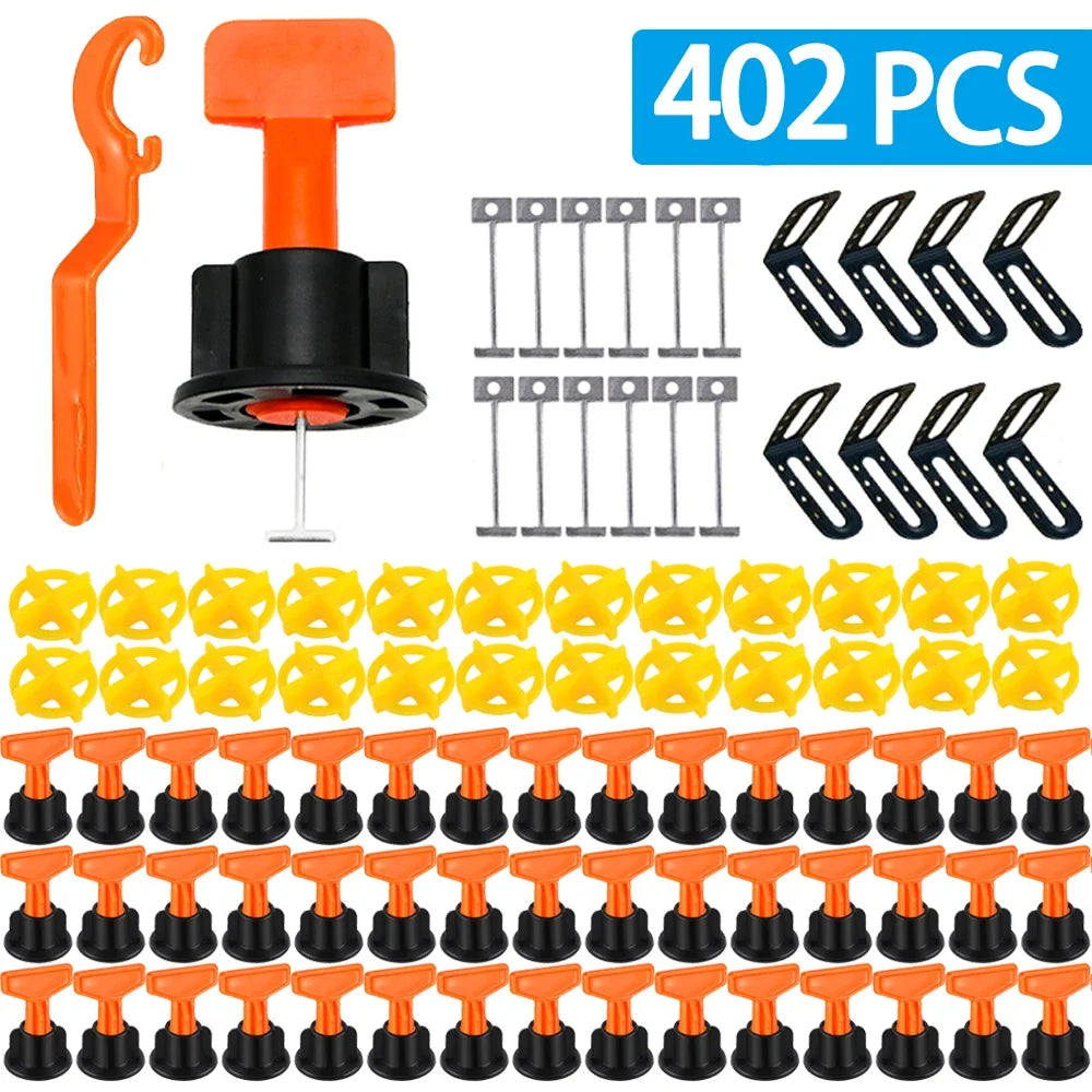 51-402Pcs Floor Tile Leveling System Clips Spacers Porcelain Ceramic Leveler Kit For Tile Laying Wall Fixing Construction Tools