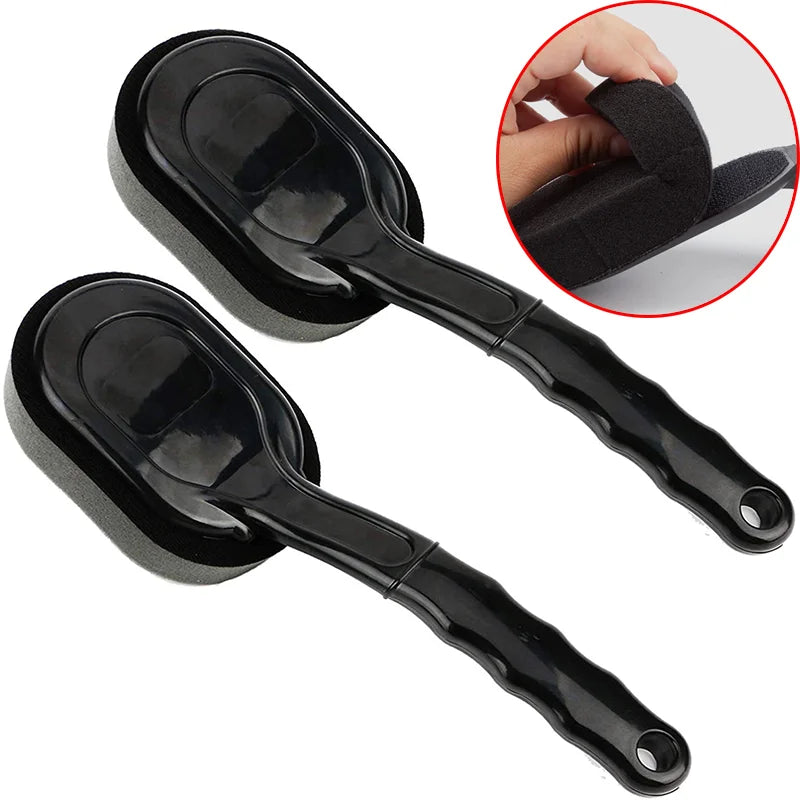 Car Tire Wheel Polishing Sponge Brush Long Handle Interior Brush Waxing Tire Hub Cleaning Sponge Brush Cleaning Car Accessories