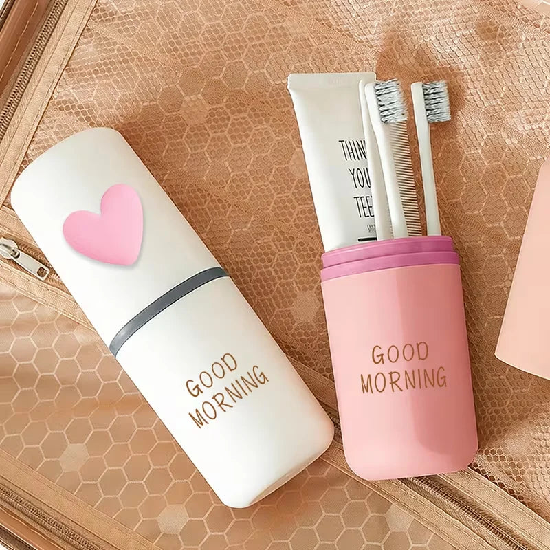 A simple travel toothbrush case, with a compact design that can easily hold the toothbrush and toothpaste