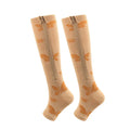 Zipper Compression Socks for Women & Men, Sturdy Zippered Stocking to Improves Blood Circulation, Relieves Pain & Swelling 1Pair