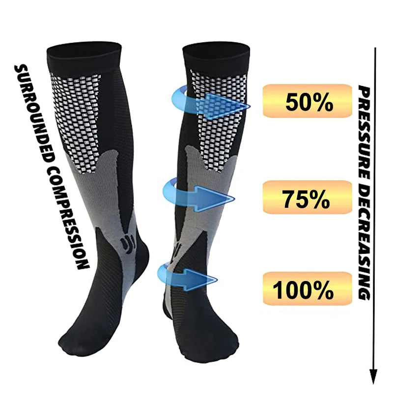 Compression Socks Travelers Socks Football Soccer Thigh Long Tube Unisex Outdoor Sports Nurses Stockings For Men Women
