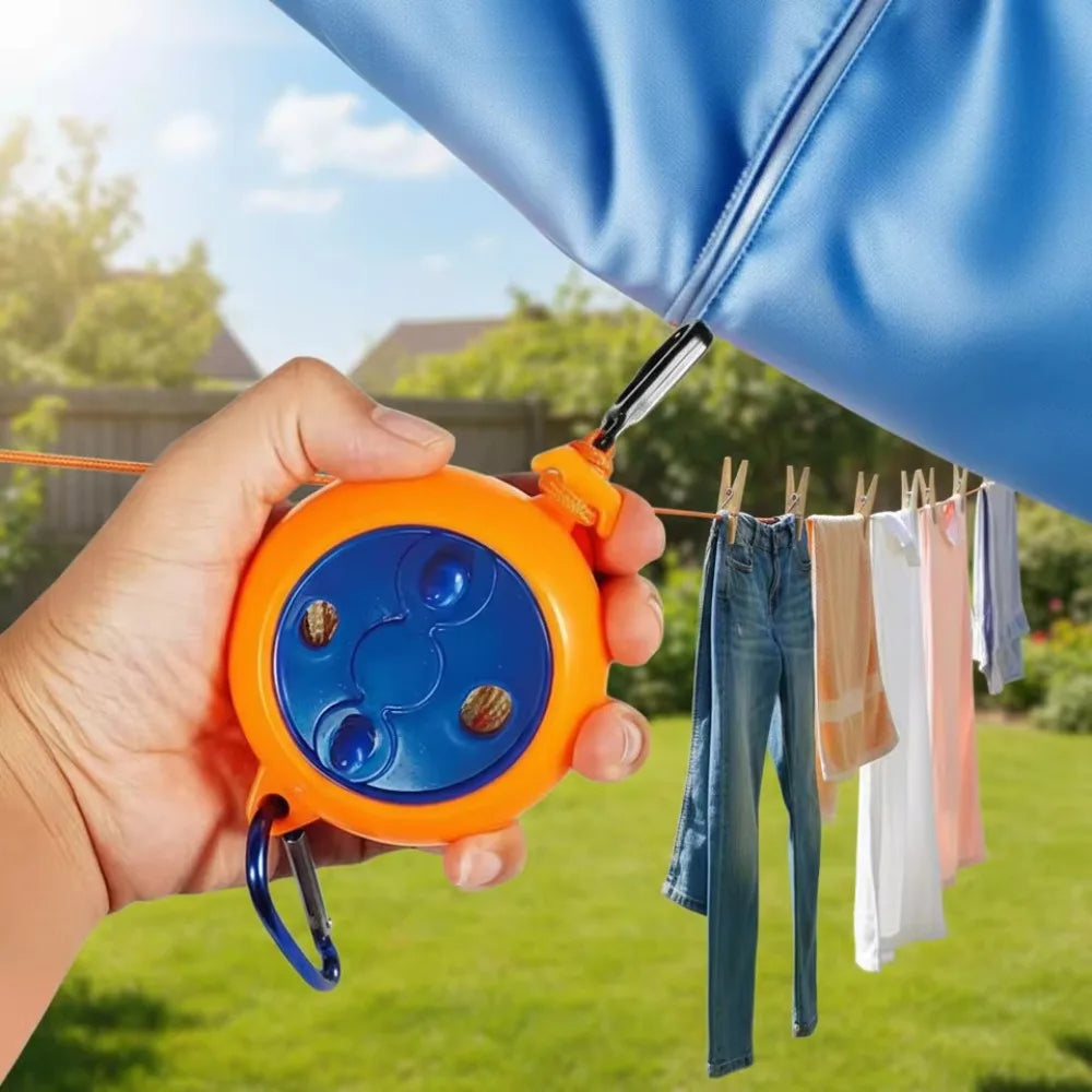 10M Portable Travel Clothes Drying Rack Retractable Clothesline Rope Outdoor Travel Portable Clothing Line for Laundry Accessory
