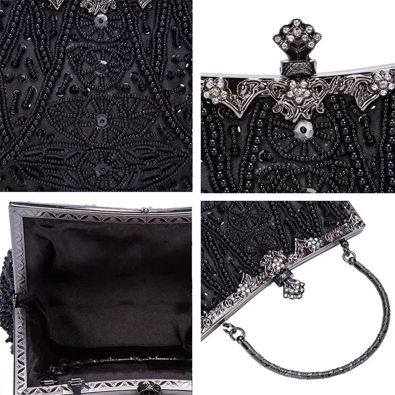 Vintage Handbag Female Luxury Evening Bags Dark Blue Party Purses And Handbags Designer Womens Clutch Crossbody Bags Sac A Main