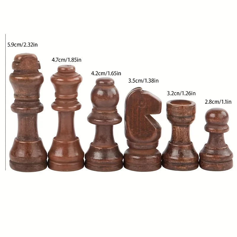 32pcs Wooden Chess Pieces Complete Chessmen wood Chess Set Chess Piece Accessories