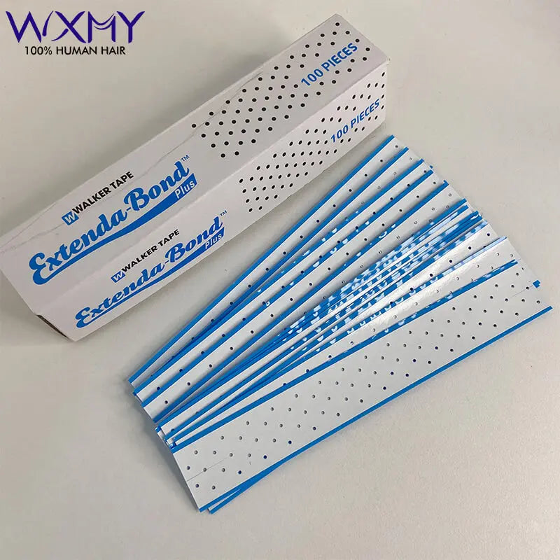 Extenda-Bond Plus Tape Blue Adhesive Walker Tape For Toupee Double-Sided Wig Tape Tabs With Breathing Holes For Lace Front Wigs