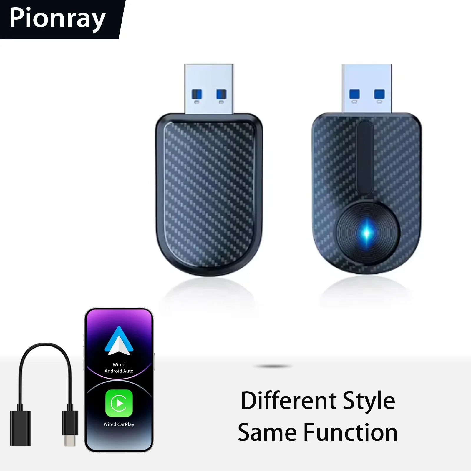 2026 Pionray 2-in-1 Wireless CarPlay Dongle & Wireless Android Auto Adapter - Instant Upgrade for Wired CarPlay