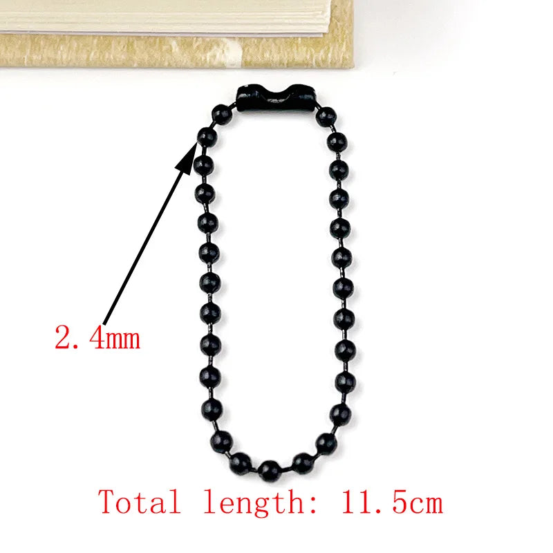 10 Colors 11.5cm 50-200piece 2.4mm Baking Paint Metal Bead Chain Round Wave Chain Handmade DIY Tag Keychain Toy Pendant Material