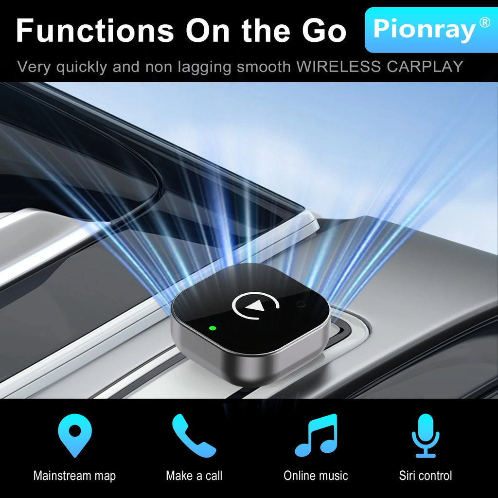 2026 Pionray 2-in-1 Wireless CarPlay Dongle & Wireless Android Auto Adapter - Instant Upgrade for Wired CarPlay