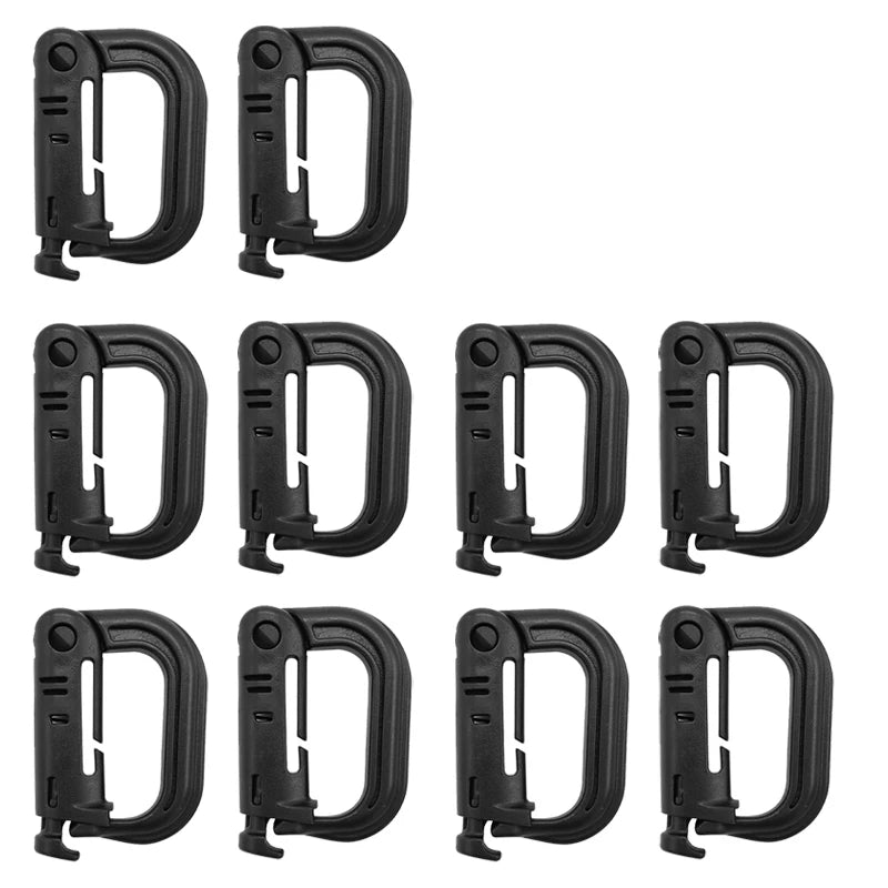 Tactical D Locking Ring Buckle Outdoor MOLLE Carabiner Plastic Clip Snap Type Tactical Vest Bag Connection Point Fastener
