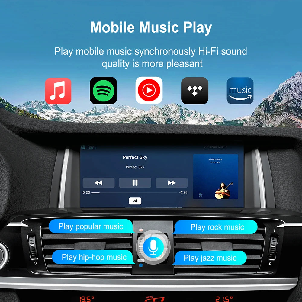 Wireless CarPlay Android Auto for BMW X6 E71 X5 E70 F15 EVO BNT CIC System with AirPlay Functions Support Reversing camera