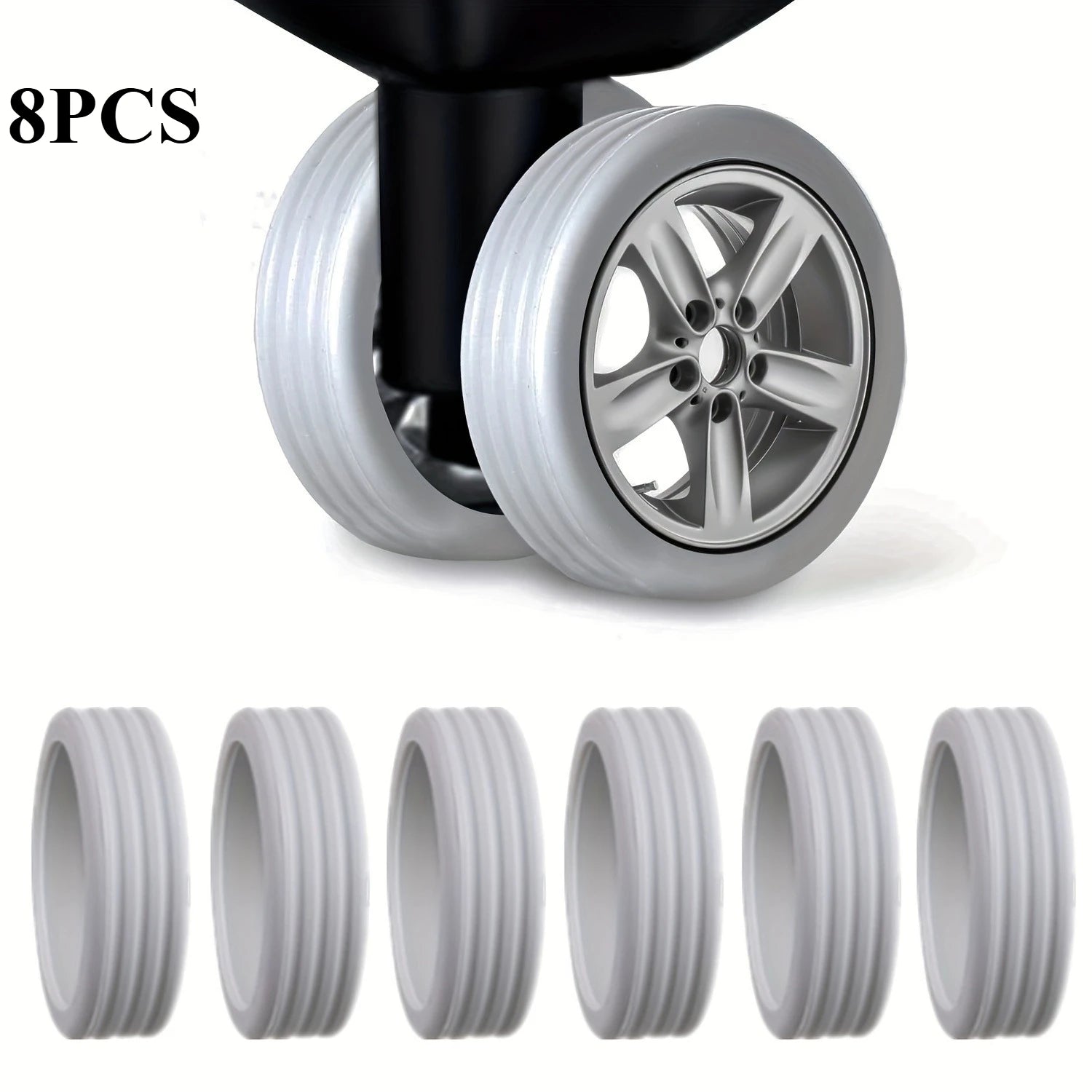 8Pcs/Set Luggage Wheels,Silent Protective Cover,Suitcase,Travel Box,Wheels,Anti-skid Cover,Wear-resistant Rubber Cover