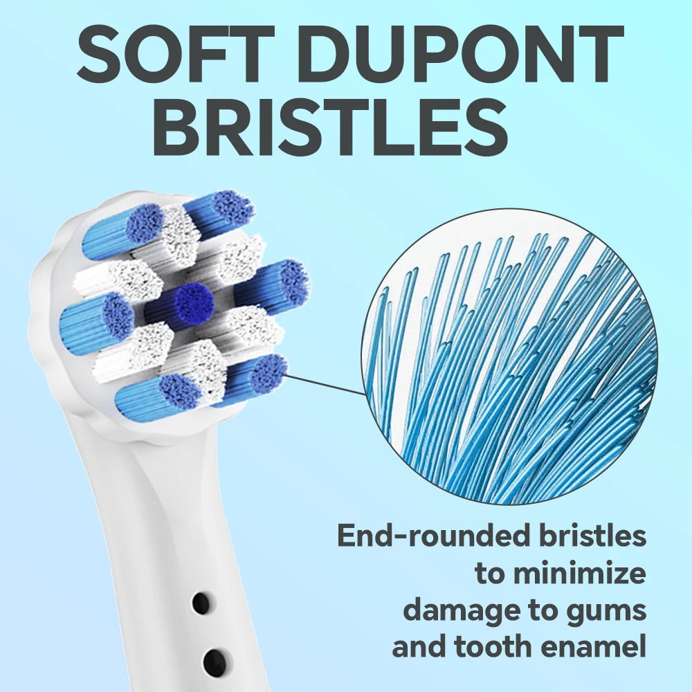 Clear Toothbrush Travel Case and 4 Pcs Replacement Brush Heads Compatible with Oral B iO 2 3 4 5 6 7 8 9 10 Electric Toothbrush