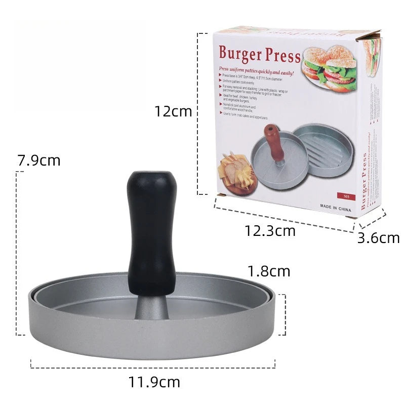 1PC Non-Stick Burger Press Patty Maker Metal Hamburger Mold for Beef Cheese Veggie Burger Making Suitable for BBQ Grill Cooking